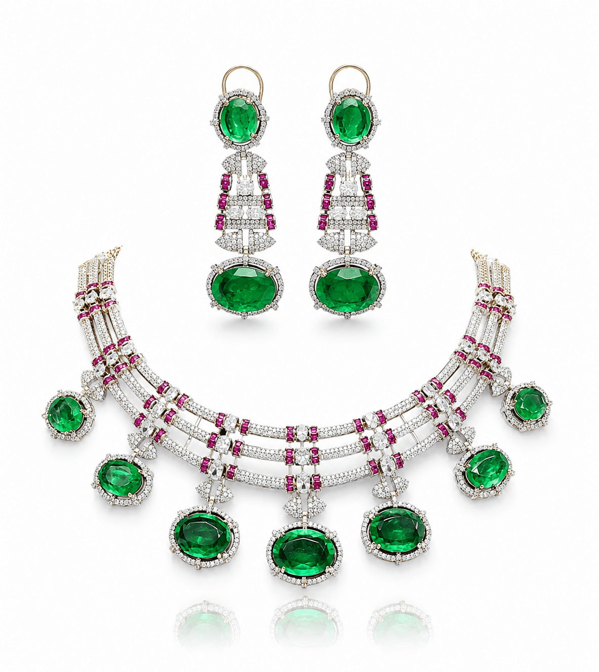 Cz Doublet Necklace 09865 - KRISHNA'S SWETA JEWELLERY