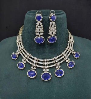 Cz Doublet Necklace 09865 - KRISHNA'S SWETA JEWELLERY