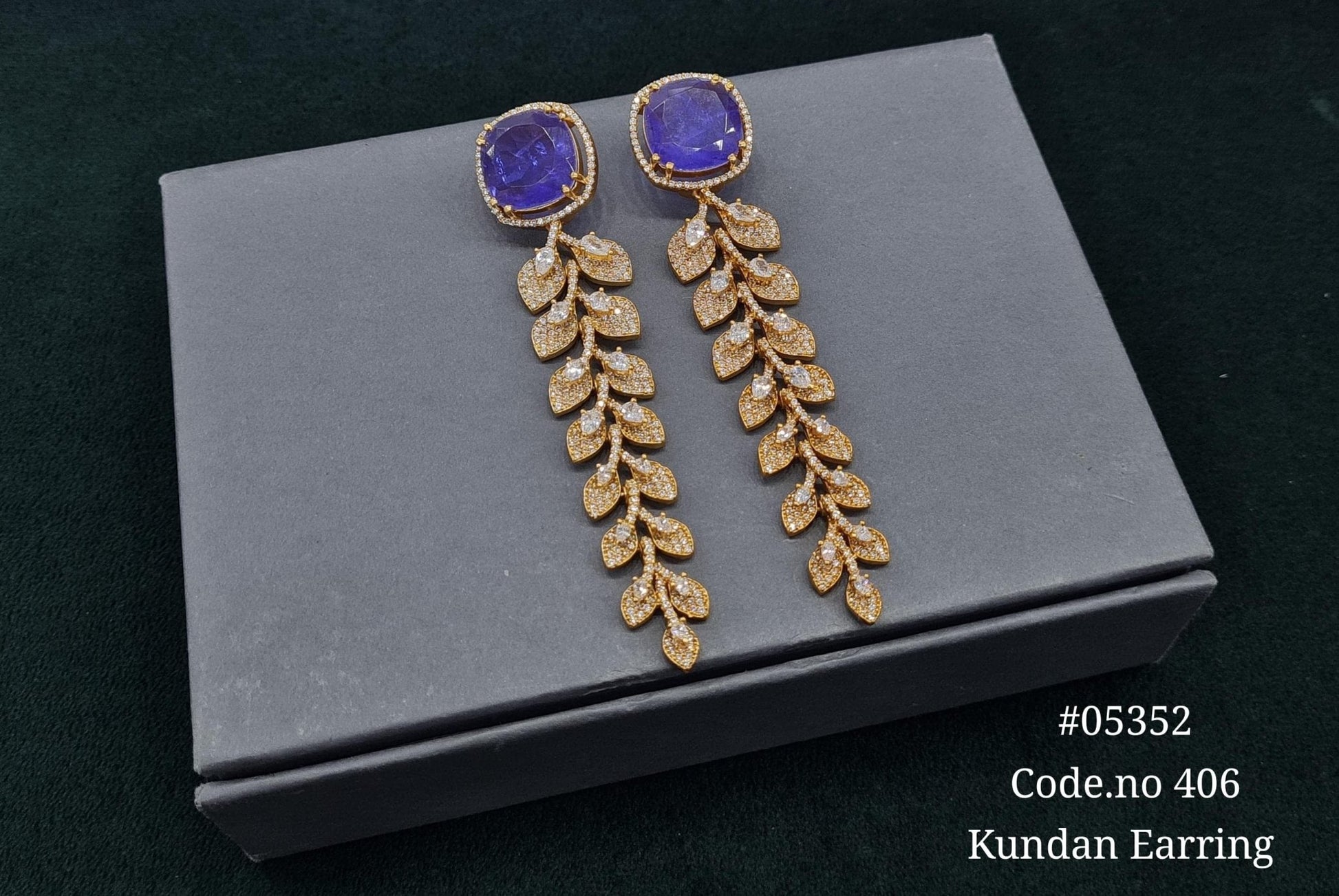 Cz Earrings 05352 - KRISHNA'S SWETA JEWELLERY