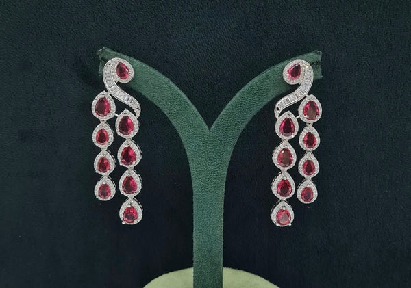 Cz Earrings 07397 - KRISHNA'S SWETA JEWELLERY