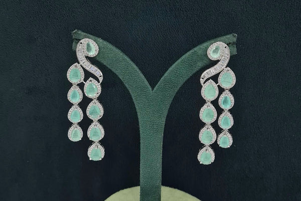 Cz Earrings 07397 - KRISHNA'S SWETA JEWELLERY