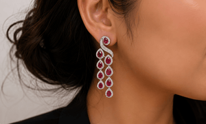 Cz Earrings 07397 - KRISHNA'S SWETA JEWELLERY