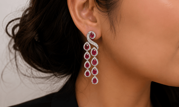 Cz Earrings 07397 - KRISHNA'S SWETA JEWELLERY