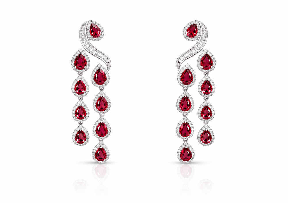 Cz Earrings 07397 - KRISHNA'S SWETA JEWELLERY