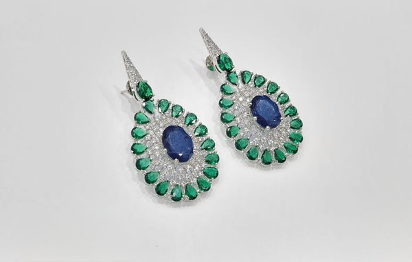 Cz Earrings 08446 - KRISHNA'S SWETA JEWELLERY
