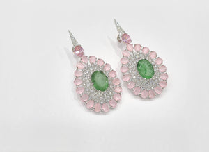 Cz Earrings 08446 - KRISHNA'S SWETA JEWELLERY