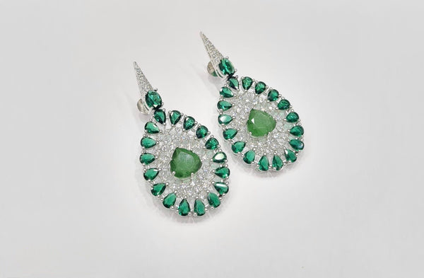 Cz Earrings 08446 - KRISHNA'S SWETA JEWELLERY