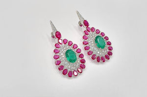 Cz Earrings 08446 - KRISHNA'S SWETA JEWELLERY