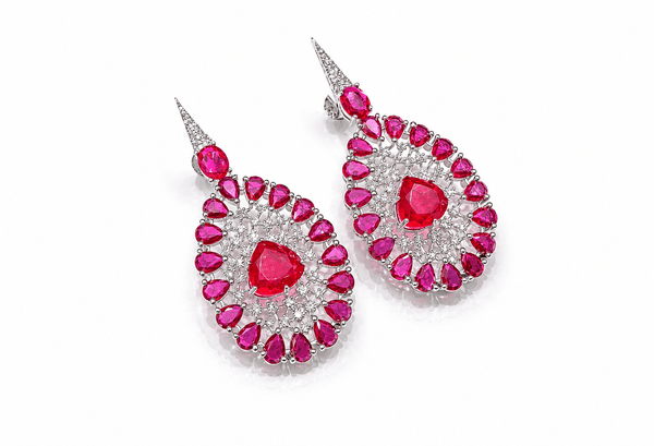 Cz Earrings 08446 - KRISHNA'S SWETA JEWELLERY