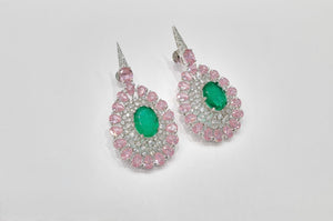 Cz Earrings 08446 - KRISHNA'S SWETA JEWELLERY