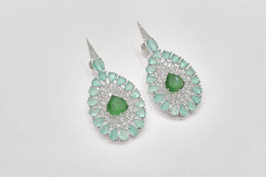 Cz Earrings 08446 - KRISHNA'S SWETA JEWELLERY