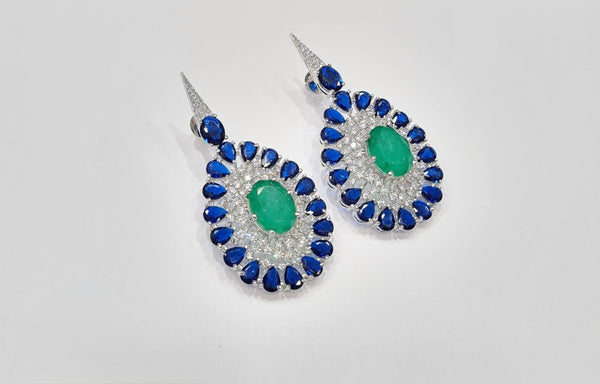 Cz Earrings 08446 - KRISHNA'S SWETA JEWELLERY