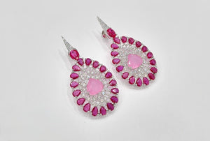 Cz Earrings 08446 - KRISHNA'S SWETA JEWELLERY