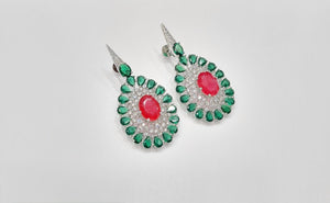Cz Earrings 08446 - KRISHNA'S SWETA JEWELLERY