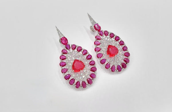 Cz Earrings 08545 - KRISHNA'S SWETA JEWELLERY