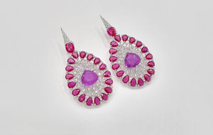 Cz Earrings 08545 - KRISHNA'S SWETA JEWELLERY