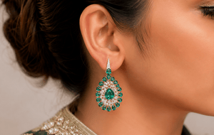 Cz Earrings 08545 - KRISHNA'S SWETA JEWELLERY