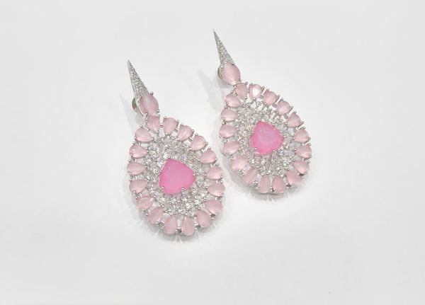 Cz Earrings 08545 - KRISHNA'S SWETA JEWELLERY