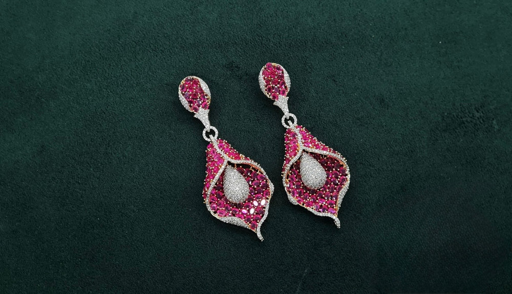 Cz Earrings 08982 - KRISHNA'S SWETA JEWELLERY