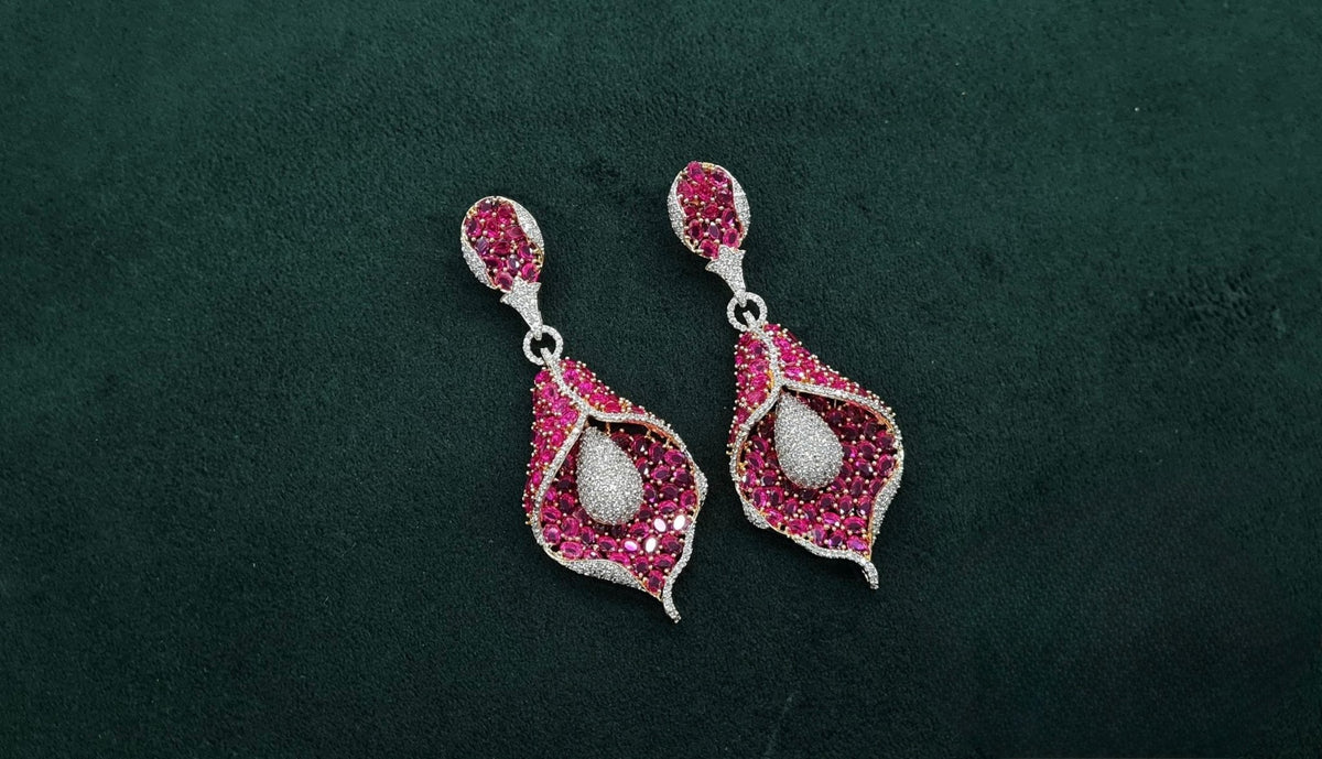 Cz Earrings 08982 - KRISHNA'S SWETA JEWELLERY