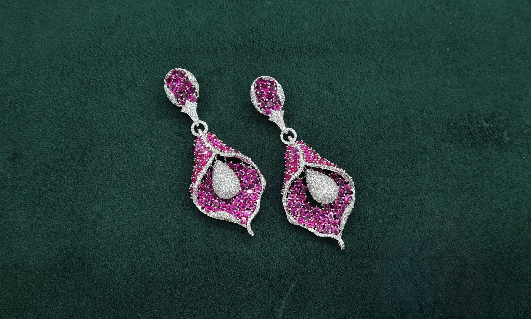 Cz Earrings 08982 - KRISHNA'S SWETA JEWELLERY
