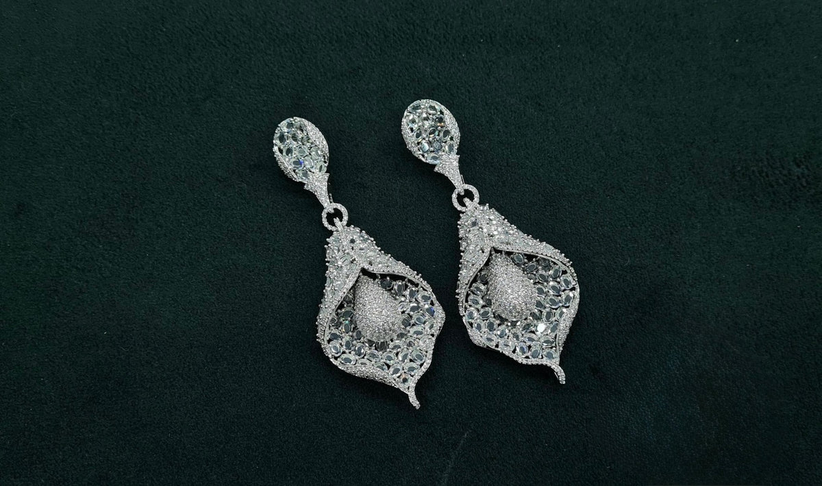 Cz Earrings 08982 - KRISHNA'S SWETA JEWELLERY