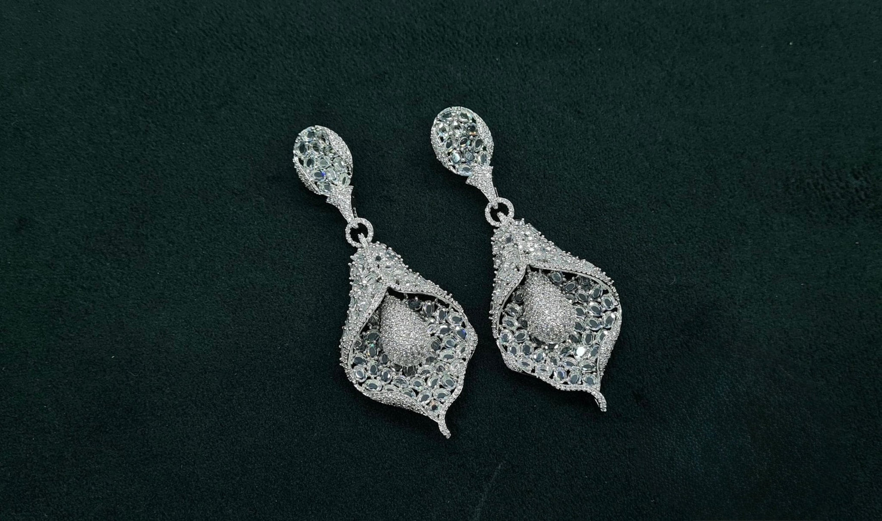 Cz Earrings 08982 - KRISHNA'S SWETA JEWELLERY