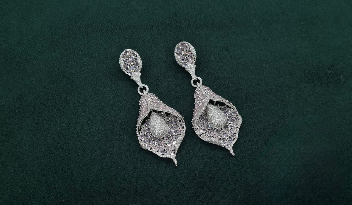 Cz Earrings 08982 - KRISHNA'S SWETA JEWELLERY