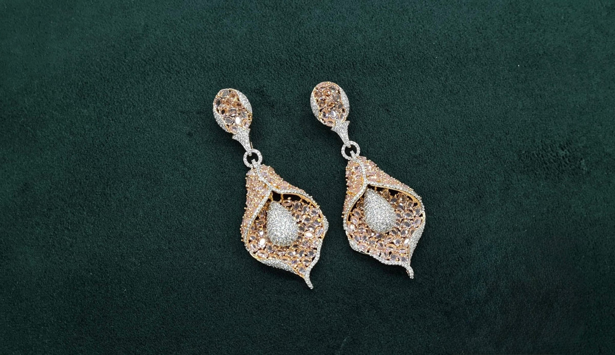 Cz Earrings 08982 - KRISHNA'S SWETA JEWELLERY