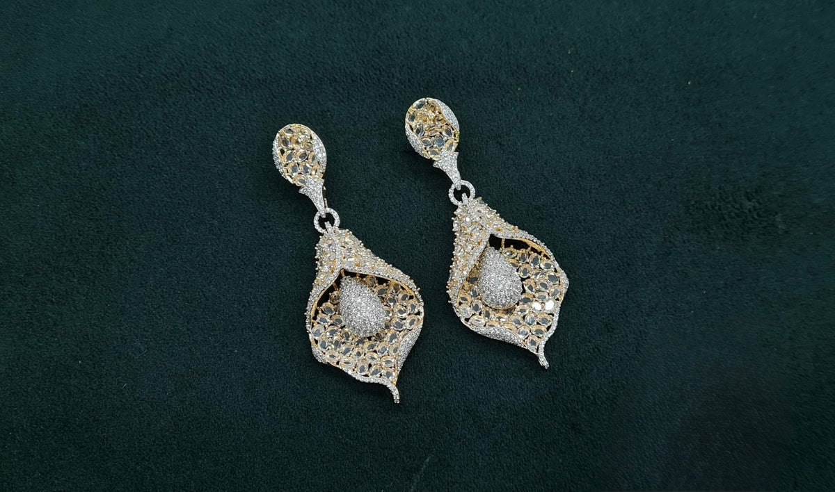 Cz Earrings 08982 - KRISHNA'S SWETA JEWELLERY