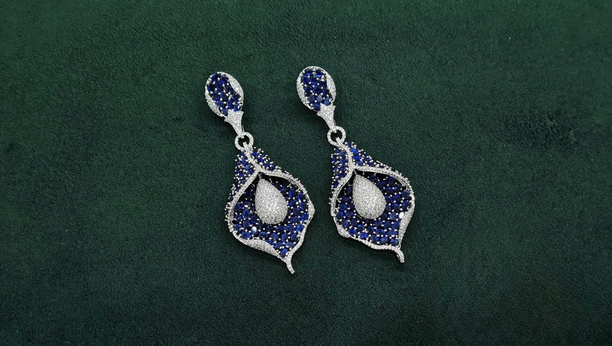 Cz Earrings 08982 - KRISHNA'S SWETA JEWELLERY