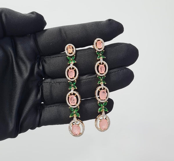 Cz Earrings 10253 - KRISHNA'S SWETA JEWELLERY