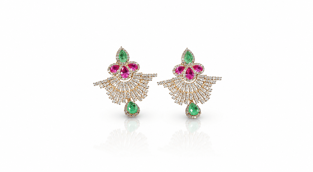 Cz Earrings 10348 - KRISHNA'S SWETA JEWELLERY