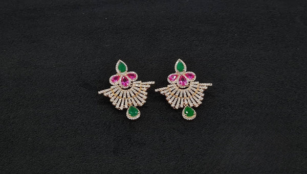 Cz Earrings 10348 - KRISHNA'S SWETA JEWELLERY