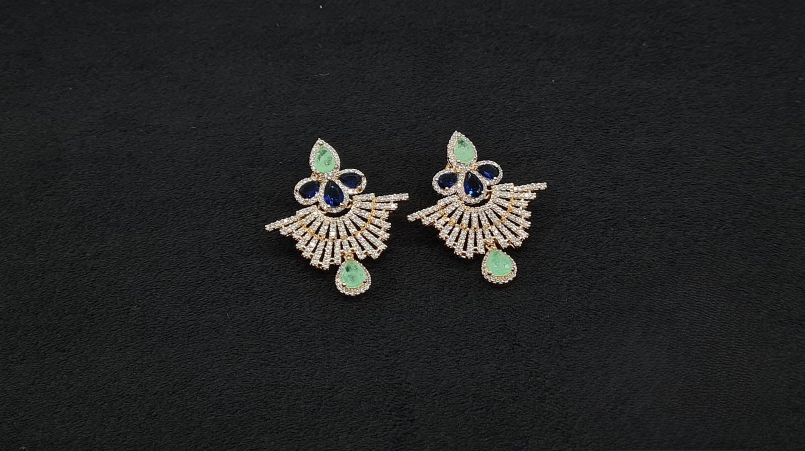 Cz Earrings 10348 - KRISHNA'S SWETA JEWELLERY