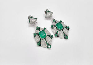 Cz Enamel Earrings 08544 - KRISHNA'S SWETA JEWELLERY