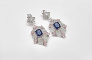 Cz Enamel Earrings 08544 - KRISHNA'S SWETA JEWELLERY