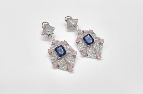 Cz Enamel Earrings 08544 - KRISHNA'S SWETA JEWELLERY