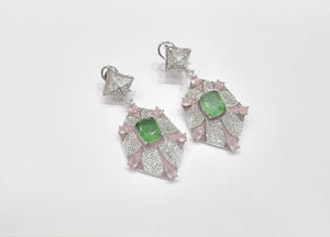 Cz Enamel Earrings 08544 - KRISHNA'S SWETA JEWELLERY