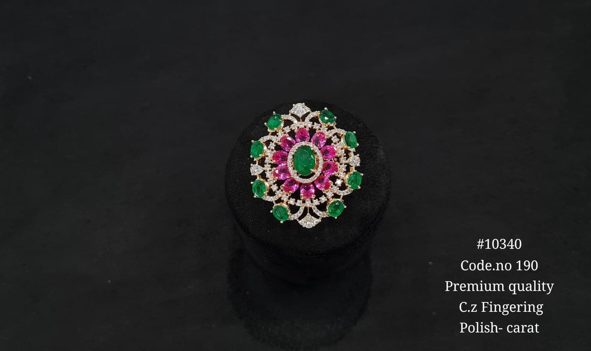Cz Fingerring 10340 - KRISHNA'S SWETA JEWELLERY