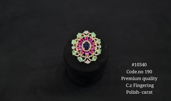 Cz Fingerring 10340 - KRISHNA'S SWETA JEWELLERY