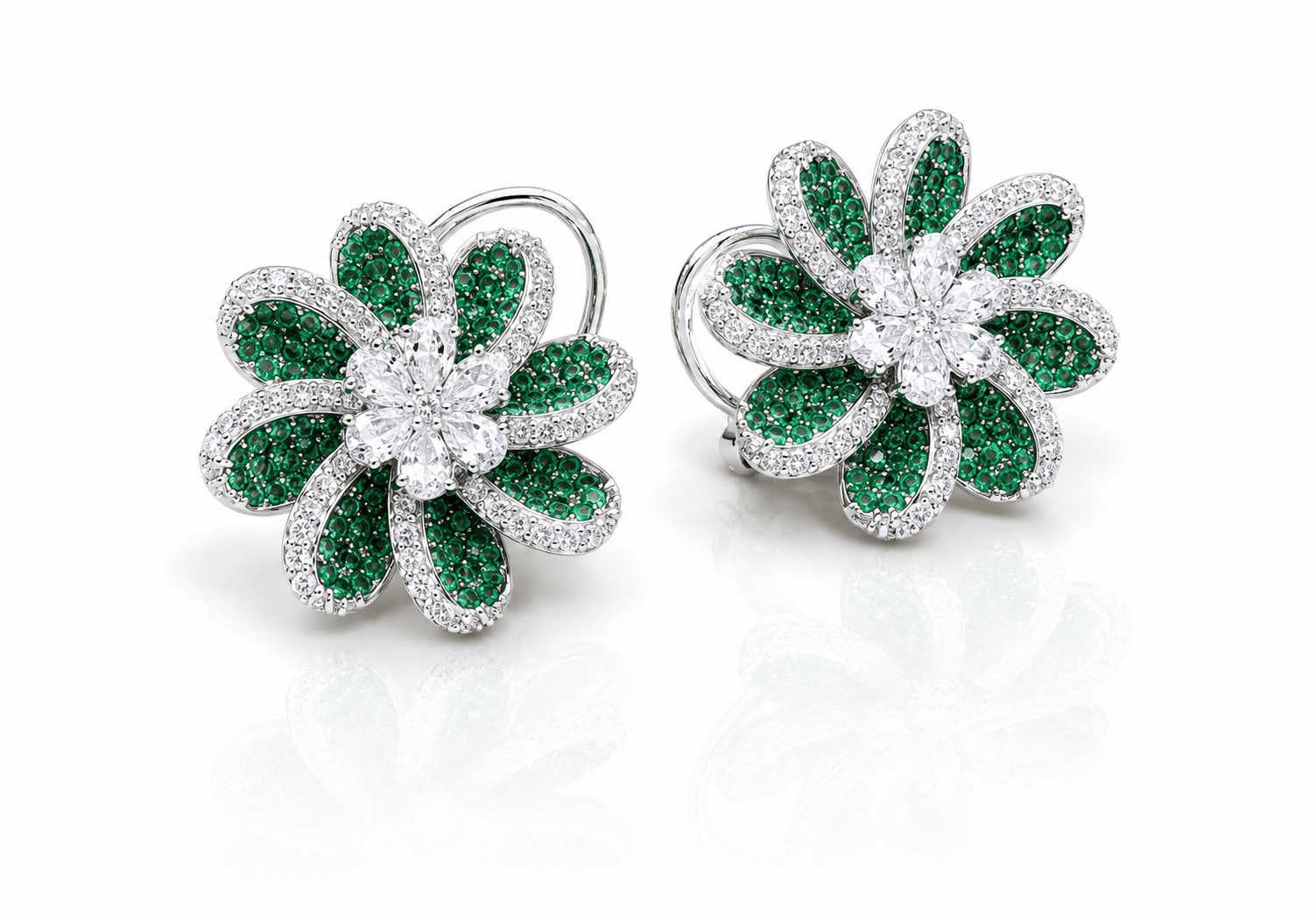 Cz Flower Studs 01657 - KRISHNA'S SWETA JEWELLERY