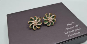 Cz Flower Studs 01657 - KRISHNA'S SWETA JEWELLERY