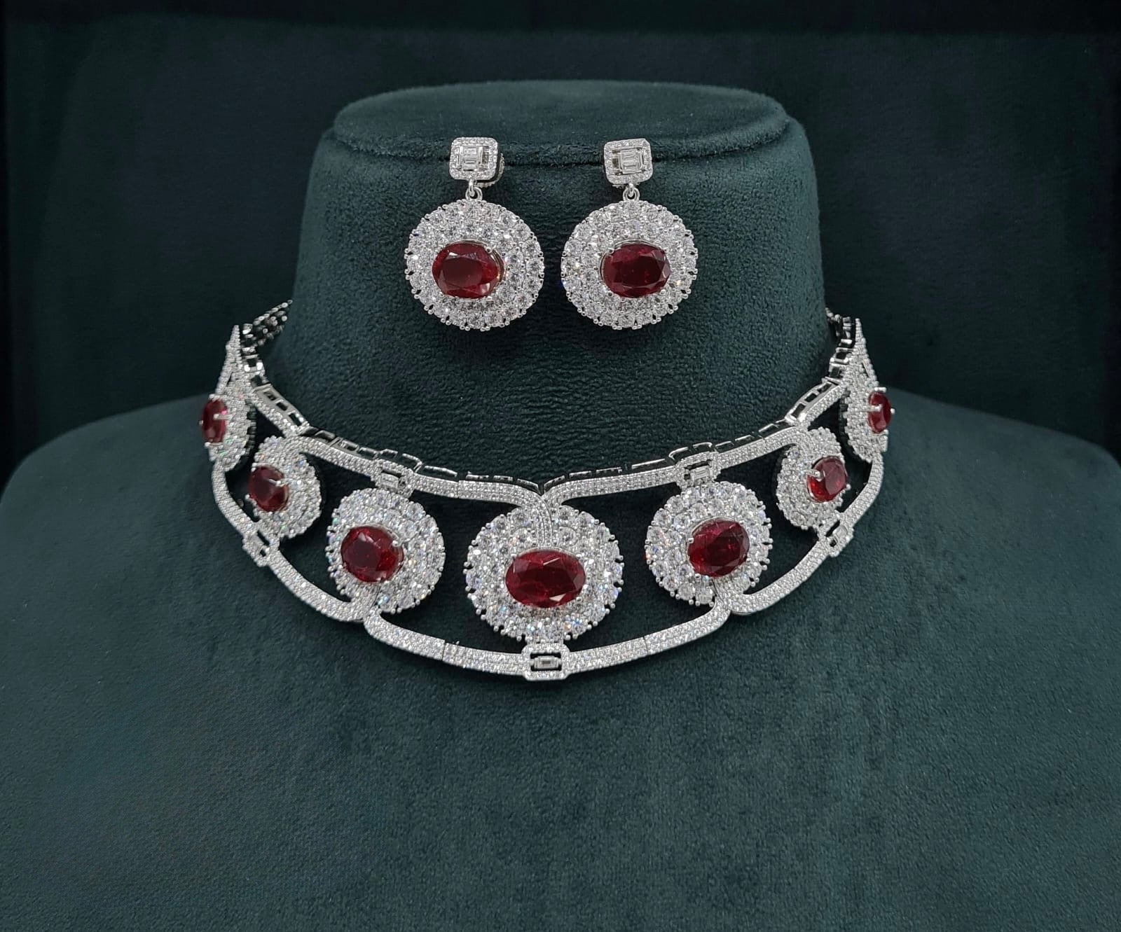 Cz GK Choker 07902 - KRISHNA'S SWETA JEWELLERY
