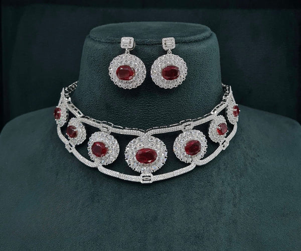 Cz GK Choker 07902 - KRISHNA'S SWETA JEWELLERY