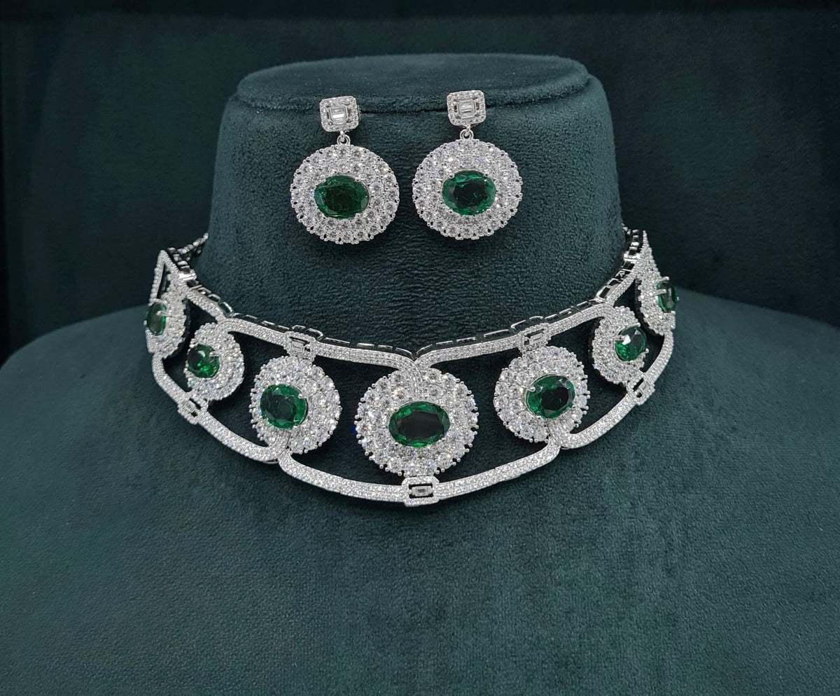 Cz GK Choker 07902 - KRISHNA'S SWETA JEWELLERY