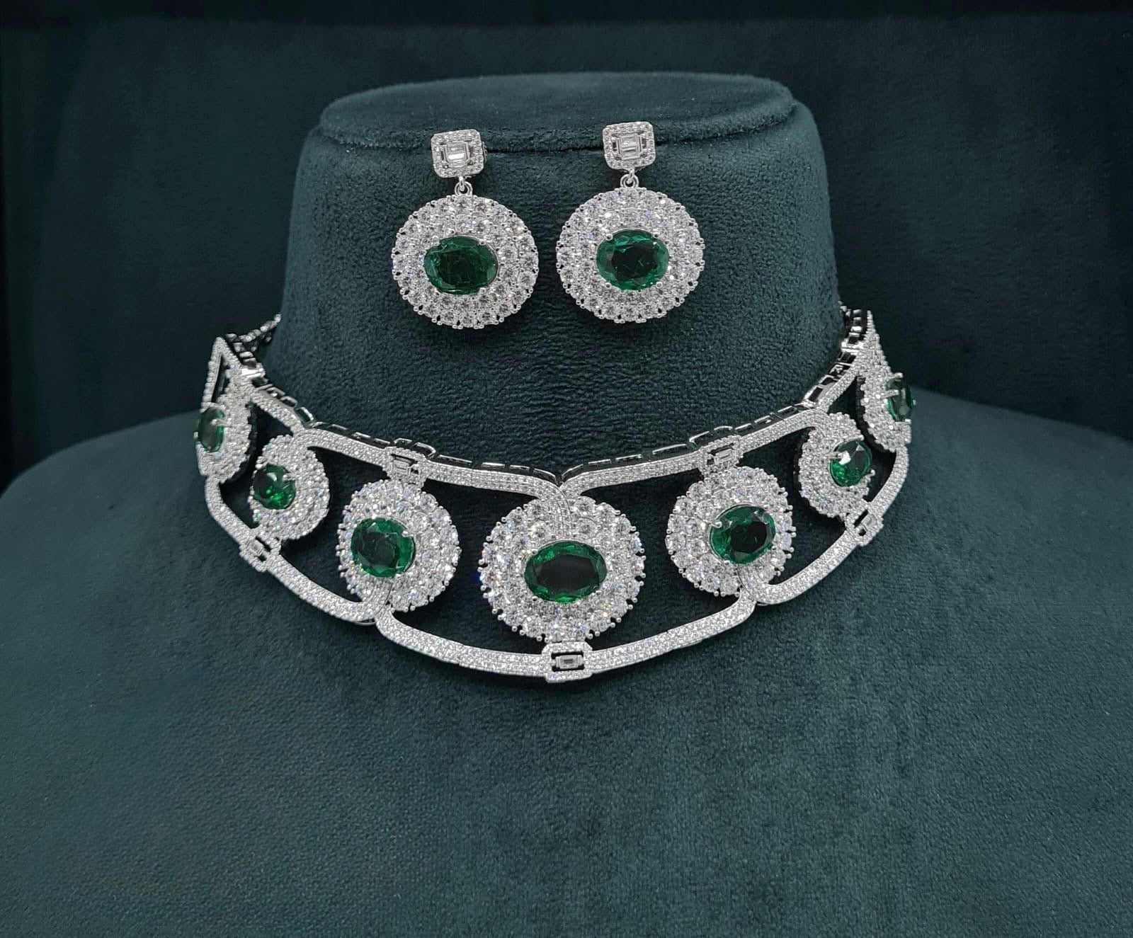 Cz GK Choker 07902 - KRISHNA'S SWETA JEWELLERY
