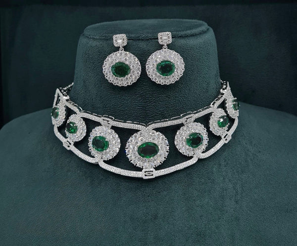 Cz GK Choker 07902 - KRISHNA'S SWETA JEWELLERY