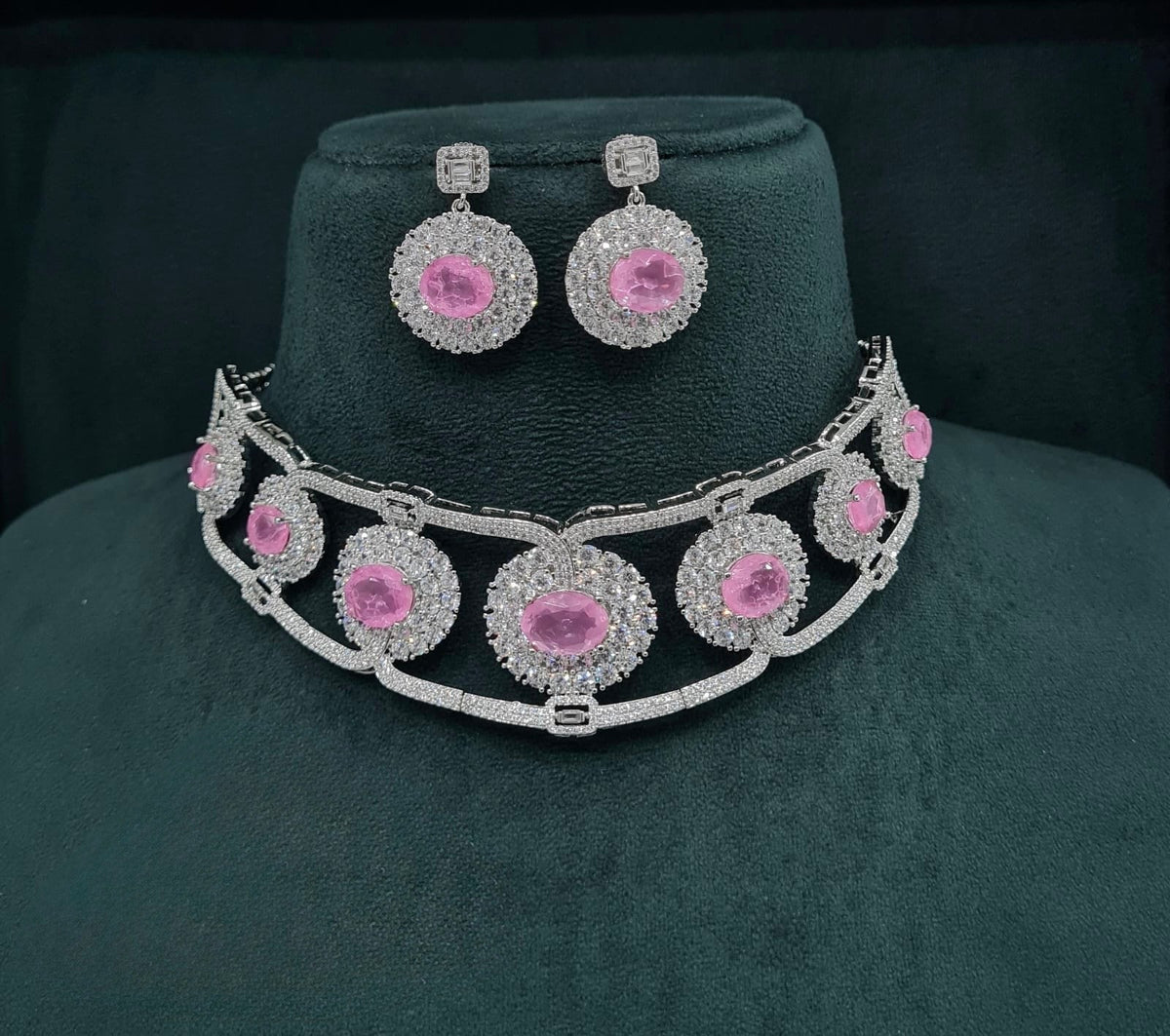 Cz GK Choker 07902 - KRISHNA'S SWETA JEWELLERY