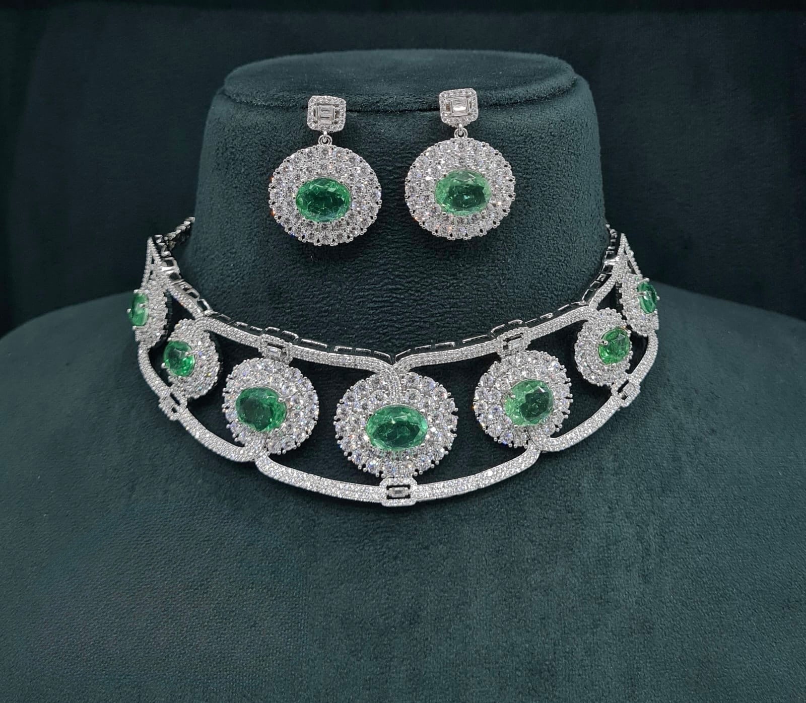Cz GK Choker 07902 - KRISHNA'S SWETA JEWELLERY